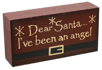 Dear Santa Word Block I’ve Been an Angel